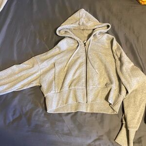 Gray Zip-Up Hoodie
